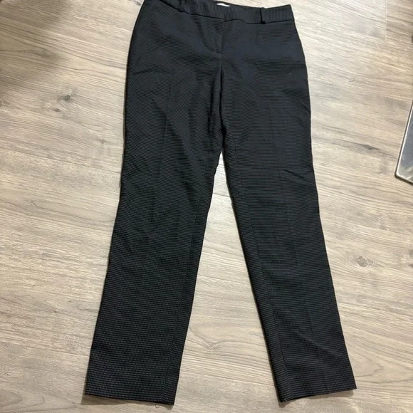 Anne Klein The Director Pants Sz 4 Black White Dotted Stretch Straight Leg - Picture 1 of 8